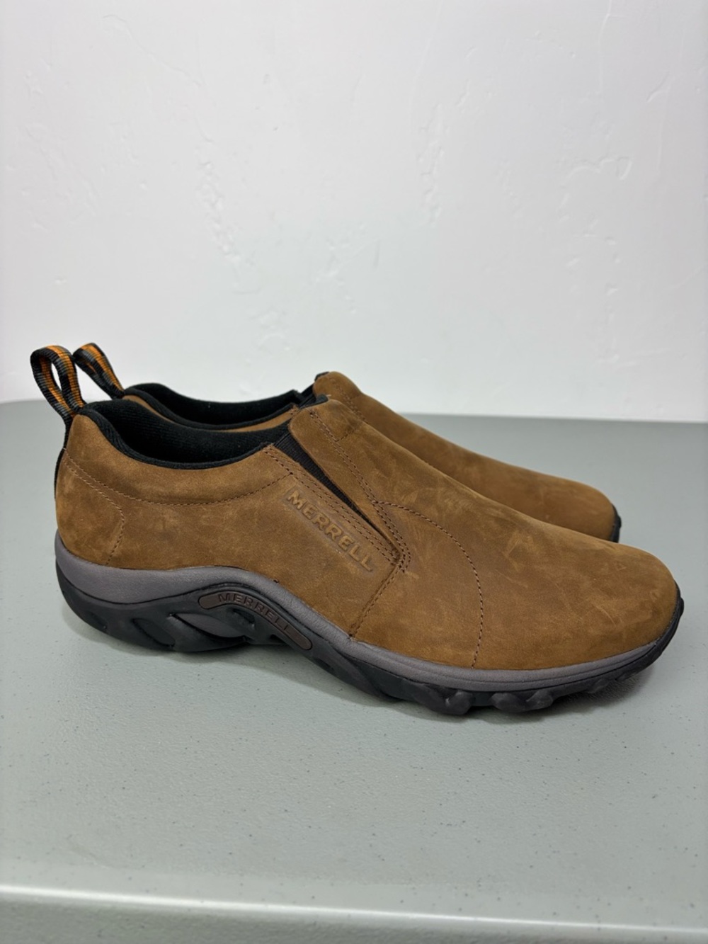 Merrell Men's Jungle Moc Nubuck Brown Leather Slip On Hiking Outdoor Shoes 12